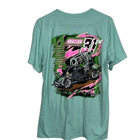 Braxton Weger Racing T-Shirt 31BW Graphic Design Short Sleeve Casual Tee - Picture 4 of 6